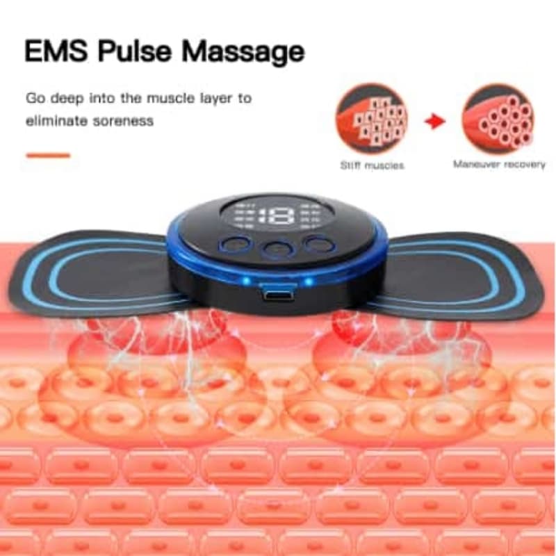 EMS Butterfly Neck Rechargeable Massager Electric Neck Massage EMS Cervical Vertebra Massage Patch for Muscle Pain Relief